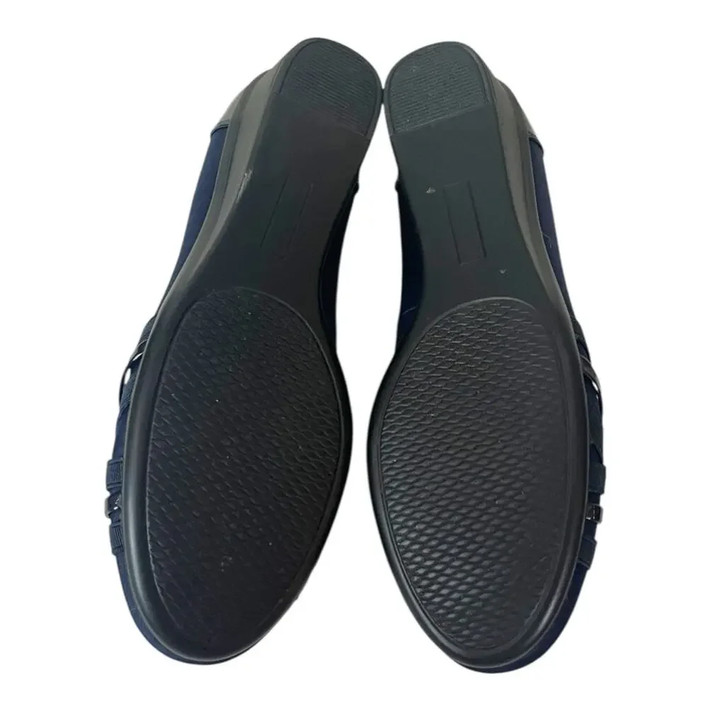 Cliffs New Bowie Wedge Slip On Non Slip Sole Round Toe Navy Blue Women’s Size 8M